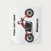 Chopper-Art Motorrad-Abbildung Wandteppich (Vorderseite)