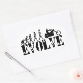 Chopper Biker Motorradfahrer Evolution Art Ovaler Aufkleber (Umschlag)