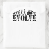 Chopper Biker Motorradfahrer Evolution Art Ovaler Aufkleber (Tasche)