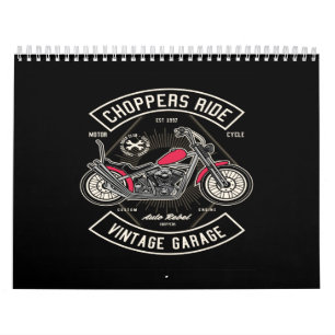 Chopper fahren durch alte Garage Kalender