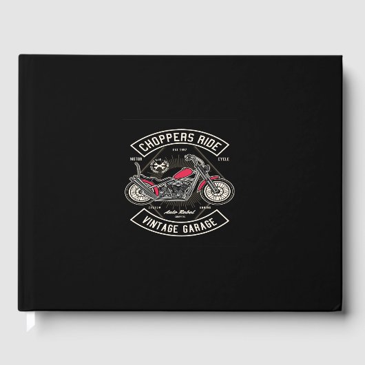 Chopper fahren Vintage Garage Gästebuch (Vorderseite)