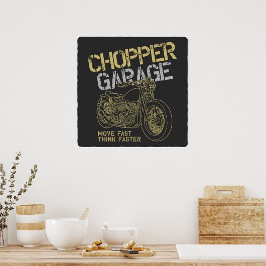 Chopper Garage Poster (Küche)