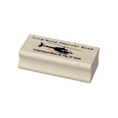 Chopper-Hubschrauber-Silhouette mit 2 Textzeilen Gummistempel (Stempel)