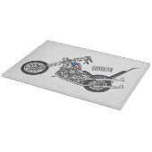 Chopper Motorcycle 1950 cartoon illustration Schneidebrett (Ecke)