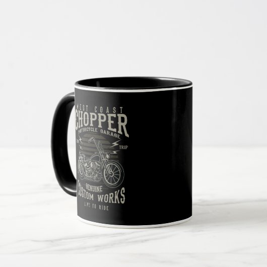 Chopper Motorcycle, Mug Tasse (Vorderseite Links)