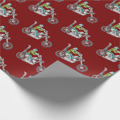 Chopper Motorcycle Stickman Geschenkpapier (Ecke)