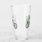 Chopper Motorcycle Stickman Glas (Links)
