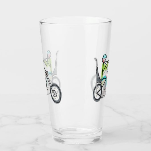 Chopper Motorcycle Stickman Glas (Links)