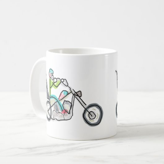 Chopper Motorcycle Stickman Kaffeetasse (Vorderseite Links)