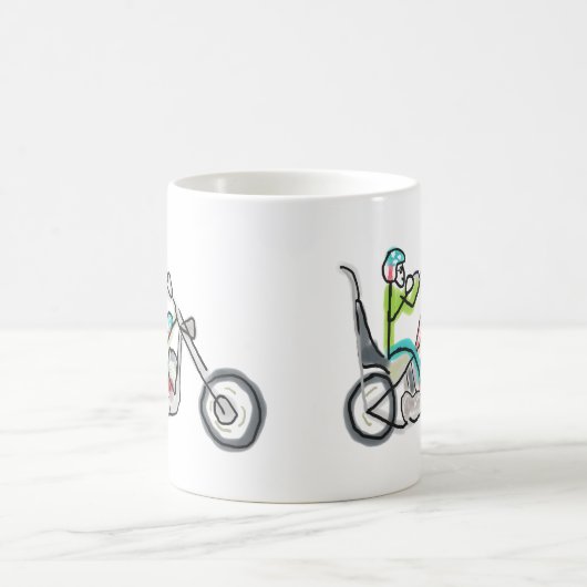 Chopper Motorcycle Stickman Kaffeetasse (Mittel)