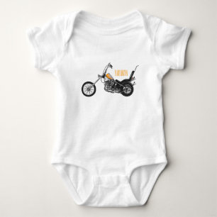 Chopper Motorrad 1950 Cartoon Abbildung Baby Strampler