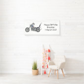 Chopper Motorrad 1950 Cartoon Abbildung Banner (Insitu)