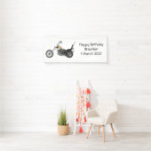 Chopper Motorrad 1950 Cartoon Abbildung Banner (Insitu)