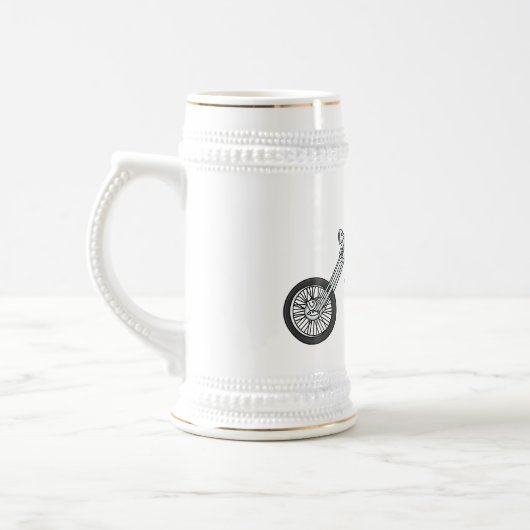 Chopper Motorrad 1950 Cartoon Abbildung Bierglas (Links)