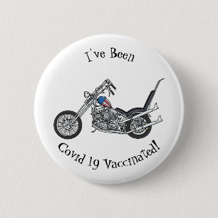 Chopper Motorrad 1950 Cartoon Abbildung Button