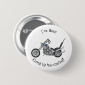 Chopper Motorrad 1950 Cartoon Abbildung Button (Vorne & Hinten)