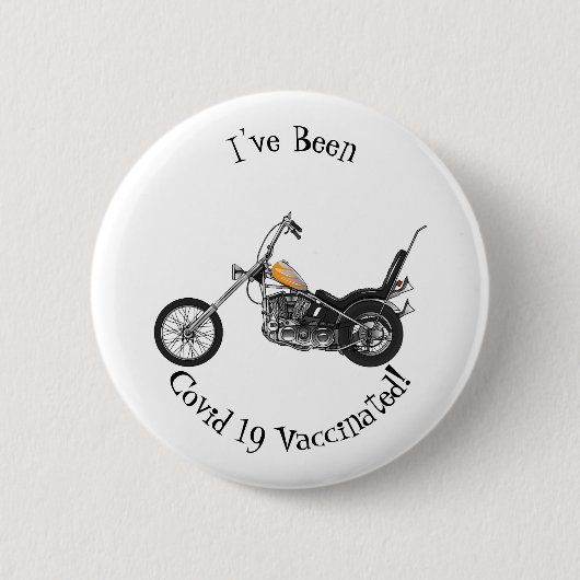 Chopper Motorrad 1950 Cartoon Abbildung Button (Vorderseite)