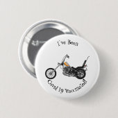 Chopper Motorrad 1950 Cartoon Abbildung Button (Vorne & Hinten)