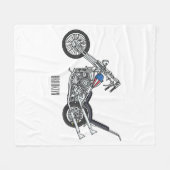 Chopper Motorrad 1950 Cartoon Abbildung Fleecedecke (Vorderseite (Horizontal))