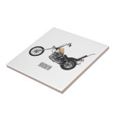 Chopper Motorrad 1950 Cartoon Abbildung Fliese (Seite)