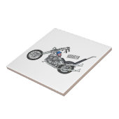 Chopper Motorrad 1950 Cartoon Abbildung Fliese (Seite)