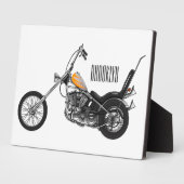 Chopper Motorrad 1950 Cartoon Abbildung Fotoplatte (Seite)