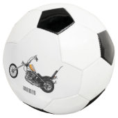 Chopper Motorrad 1950 Cartoon Abbildung Fußball (Dreiviertel)
