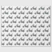 Chopper Motorrad 1950 Cartoon Abbildung Geschenkpapier (Flach)