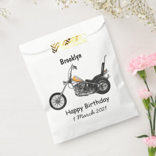 Chopper Motorrad 1950 Cartoon Abbildung Geschenktütchen (Versiegelt)