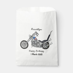 Chopper Motorrad 1950 Cartoon Abbildung Geschenktütchen