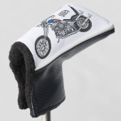Chopper Motorrad 1950 Cartoon Abbildung Golf Headcover (3/4 Vorderseite)