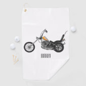Chopper Motorrad 1950 Cartoon Abbildung Golfhandtuch (Insitu)