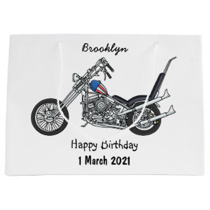 Chopper Motorrad 1950 Cartoon Abbildung Große Geschenktüte