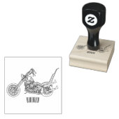Chopper Motorrad 1950 Cartoon Abbildung Gummistempel (Stempel)