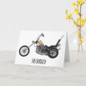 Chopper Motorrad 1950 Cartoon Abbildung Karte (Gelbe Blume)