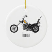 Chopper Motorrad 1950 Cartoon Abbildung Keramik Ornament (Hinten)