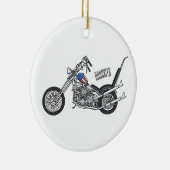 Chopper Motorrad 1950 Cartoon Abbildung Keramik Ornament (Rechts)