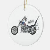 Chopper Motorrad 1950 Cartoon Abbildung Keramik Ornament (Links)