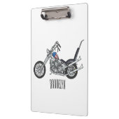 Chopper Motorrad 1950 Cartoon Abbildung Klemmbrett (Links)