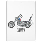 Chopper Motorrad 1950 Cartoon Abbildung Klemmbrett (Rückseite)