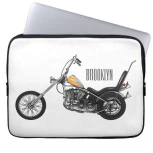 Chopper Motorrad 1950 Cartoon Abbildung Laptopschutzhülle
