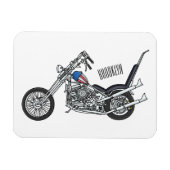 Chopper Motorrad 1950 Cartoon Abbildung Magnet (Horizontal)