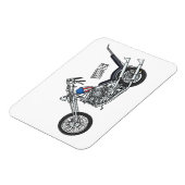 Chopper Motorrad 1950 Cartoon Abbildung Magnet (Linke Seite)