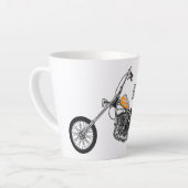 Chopper Motorrad 1950 Cartoon Abbildung Milchtasse (Linke Ecke)