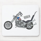 Chopper Motorrad 1950 Cartoon Abbildung Mousepad (Vorne)