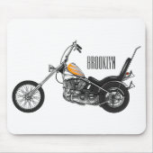 Chopper Motorrad 1950 Cartoon Abbildung Mousepad (Vorne)