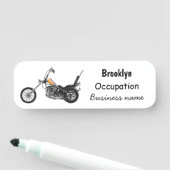 Chopper Motorrad 1950 Cartoon Abbildung Namensschild (Beispiel)