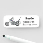 Chopper Motorrad 1950 Cartoon Abbildung Namensschild (Beispiel)