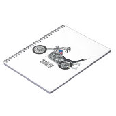 Chopper Motorrad 1950 Cartoon Abbildung Notizblock (Linke Seite)