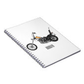 Chopper Motorrad 1950 Cartoon Abbildung Notizblock (Rechte Seite)